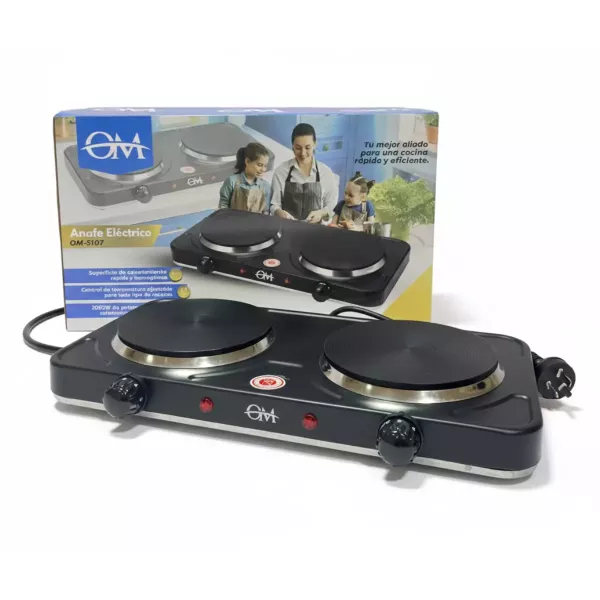 Anafe Eléctrico Doble Hornalla OM-5107