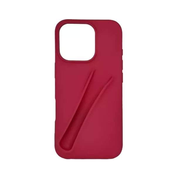 Funda Silicona Porta Labial iPhone 15 Pro Bordo