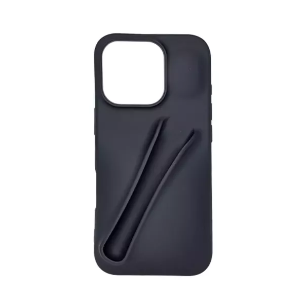 Funda Silicona Porta Labial iPhone 15 Pro Negro