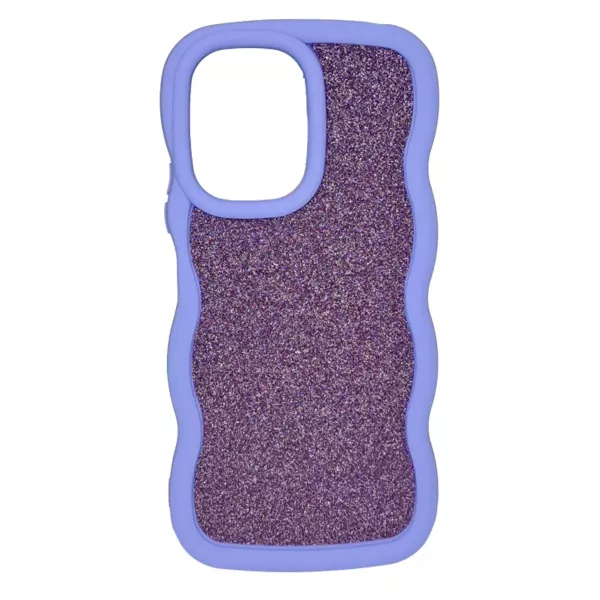 Funda Silicona Ondulada Con Brillos iPhone 16 Violeta