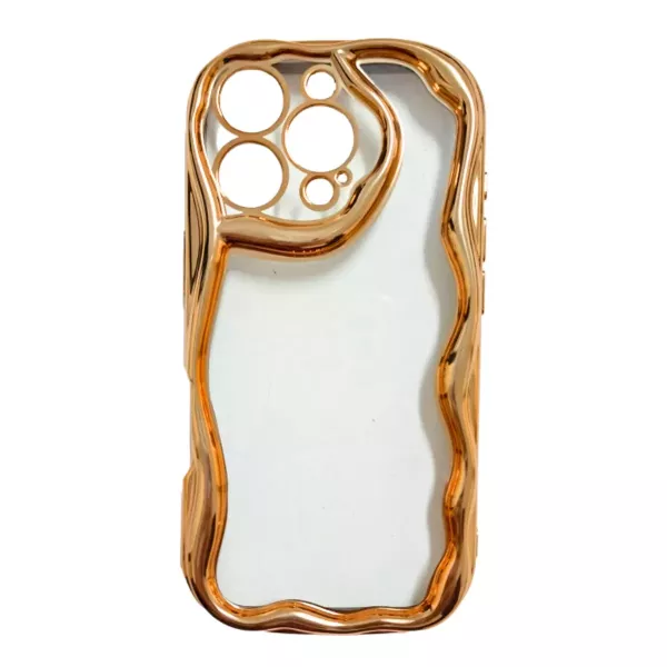 Funda Silicona Border Ondulada Samsung A12 Dorado