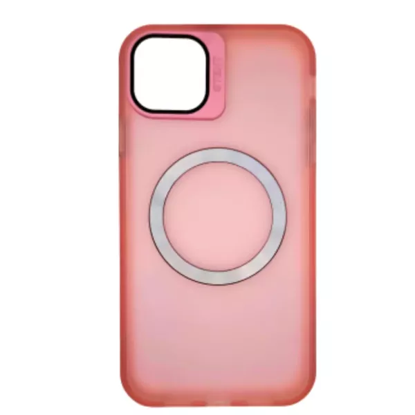 Funda Electro Magsafe Mate Soporte Cámara IPhone 15 Pro Rosa