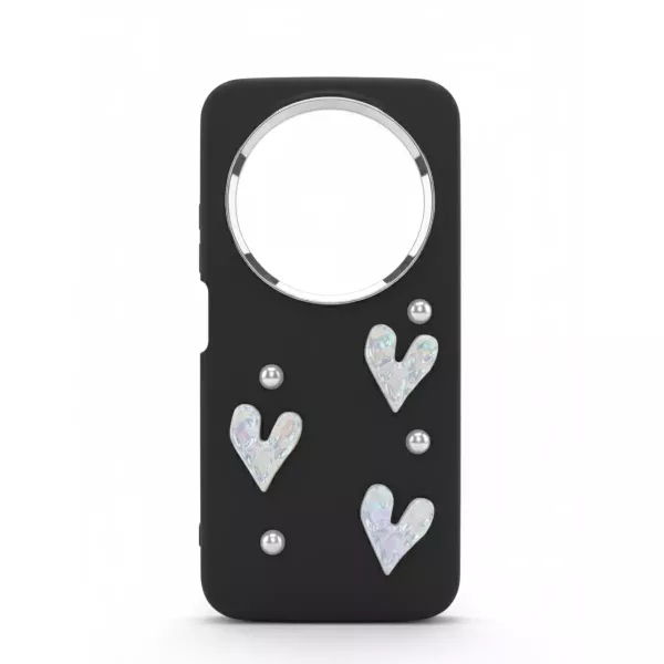 Funda Silicona Charms Corazón Samsung A07 Negro