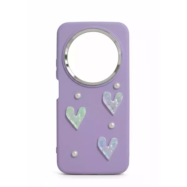 Funda Silicona Charms Corazón Samsung A17 Violeta