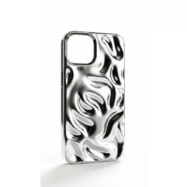 Funda Silicona Wave Cromado iPhone 17 Plateado