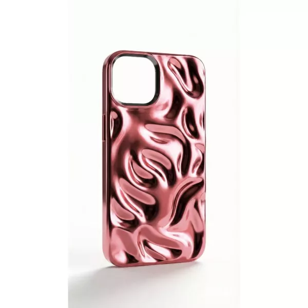 Funda Silicona Wave Cromado iPhone 17 Rosa