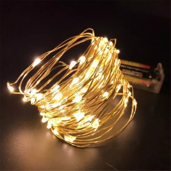 Alambre Led De Luz Calida 3 Mts Pack X10