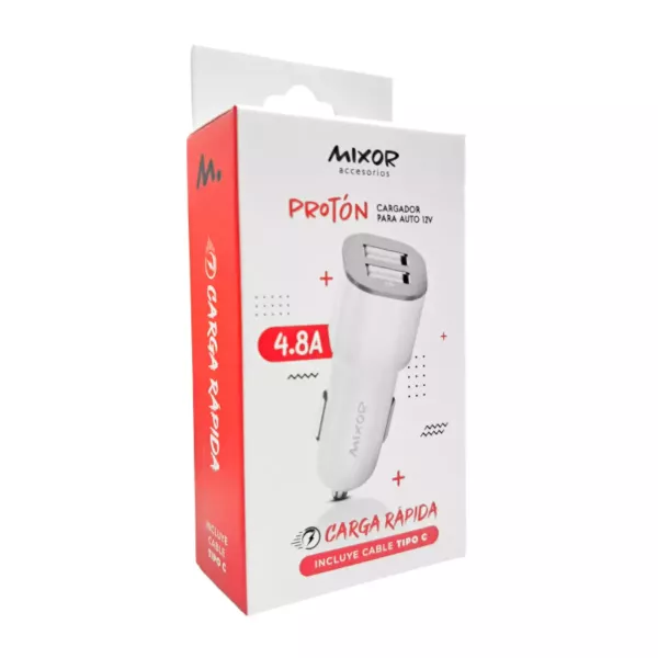 Cargador Auto Tipo C 4.8a Proton Mixor