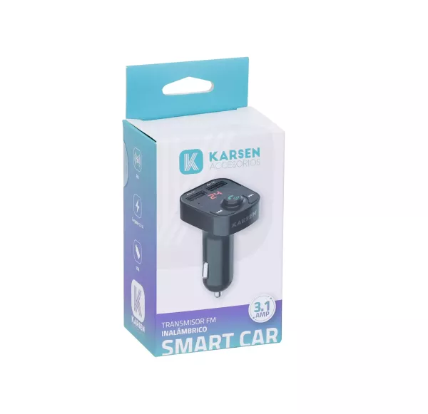 Cargador Auto Smart Car + Transmisor FM Karsen