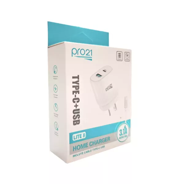 Cargador De Pared Tipo C 3.1A P-31 Lite II Pro21