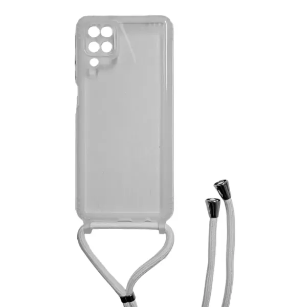 Funda Silicona Con Correa Samsung A12 Transparente