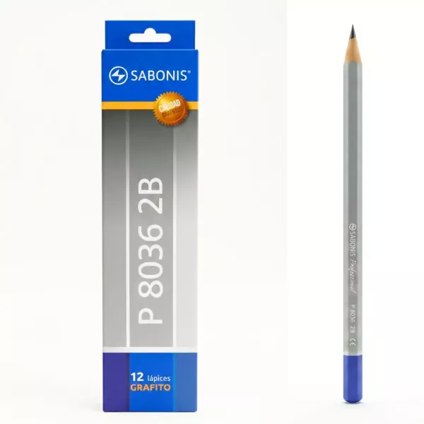 Lápices Grafito 2B / P 8036 x12 - Sabonis