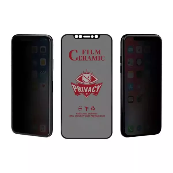 Vidrio Templado Ceramic 9d Antiespia iPhone 12 Pro Max Full Glue Negro