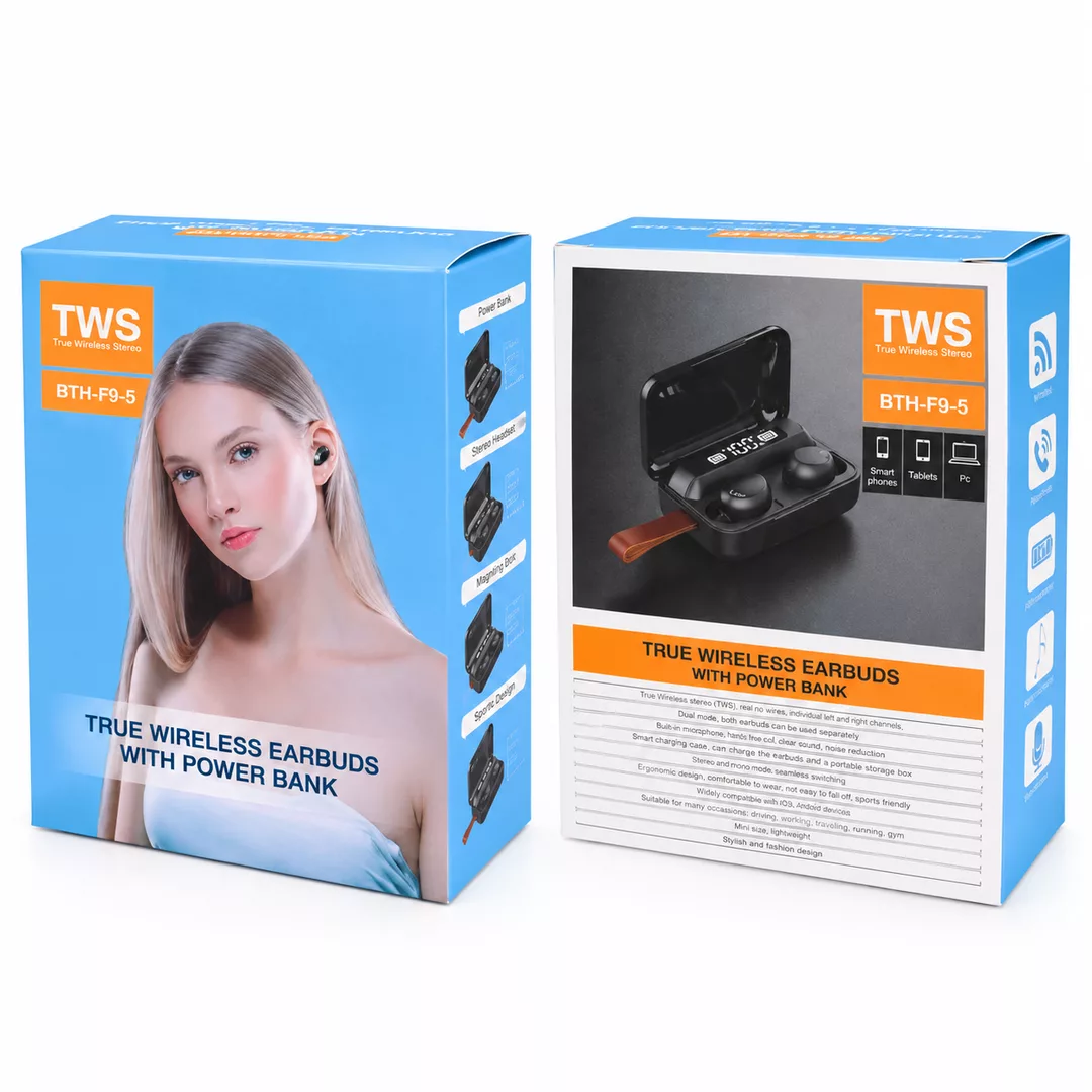 Auricular In Ear Bluetooth BTH-F9-5 TWS Con Power Bank