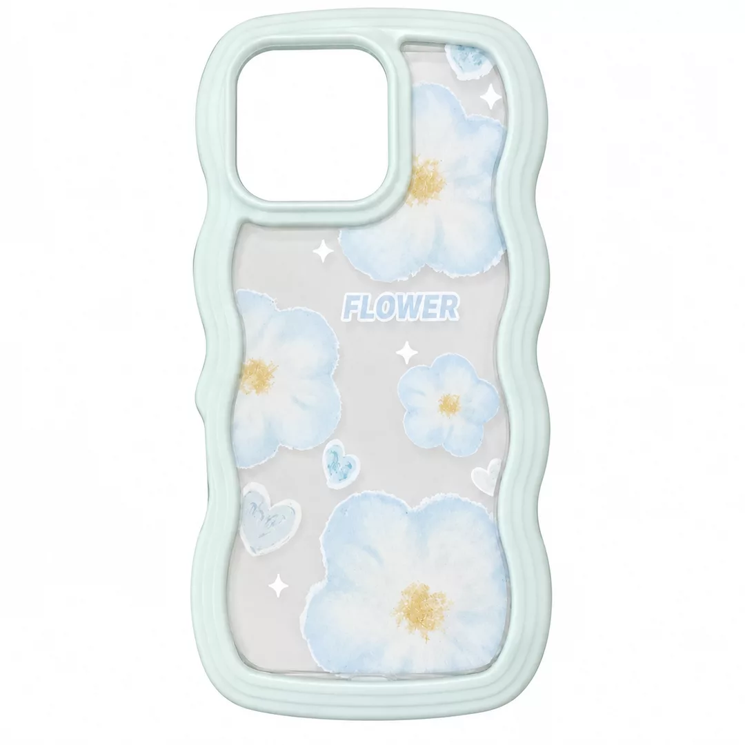 Funda Transparente Border Ondulada Flower iPhone 13