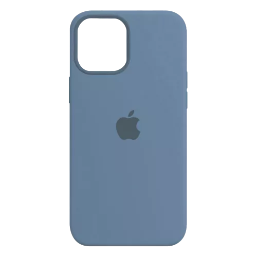 Funda Silicone Case Iphone 12 Azul Grisaceo