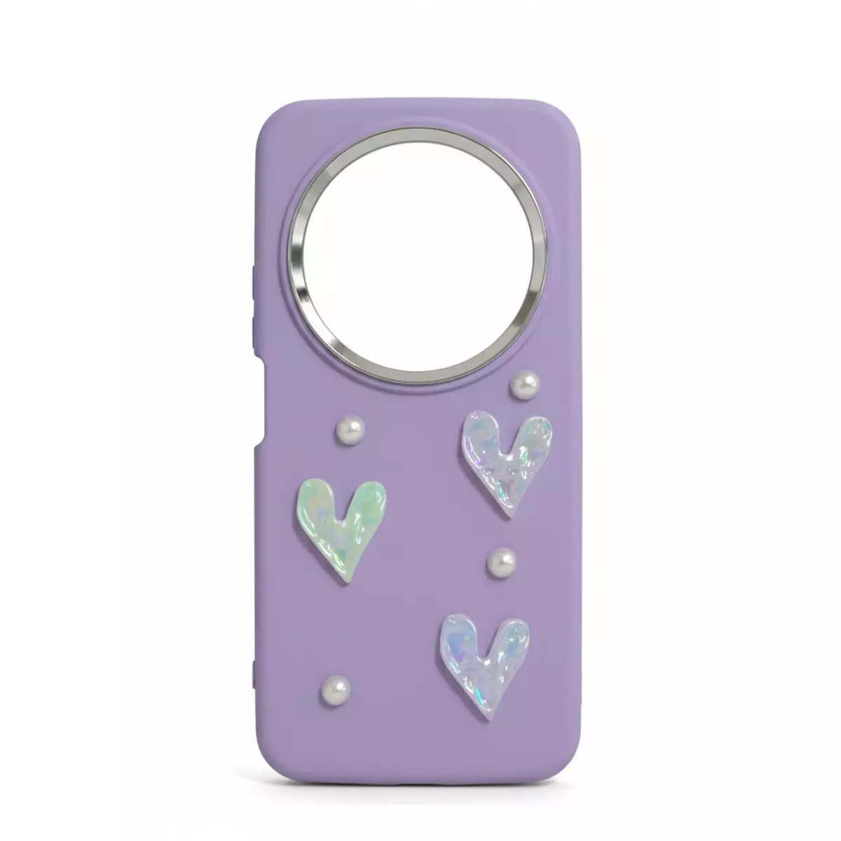 Funda Silicona Charms Corazón Samsung S25 Edge Violeta