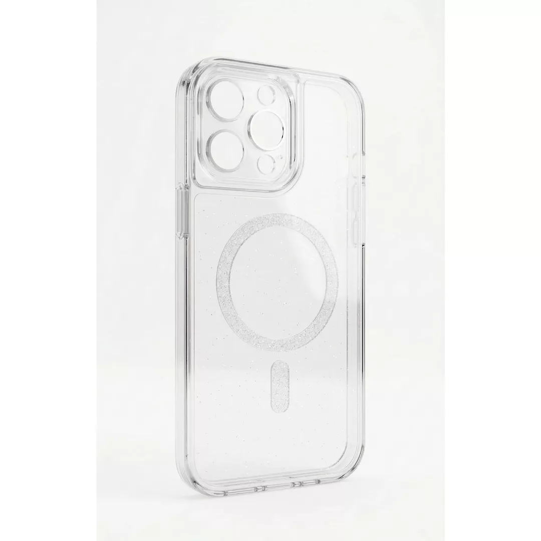 Funda Electro Magsafe Glitter Reforzada iPhone 16e Blanco