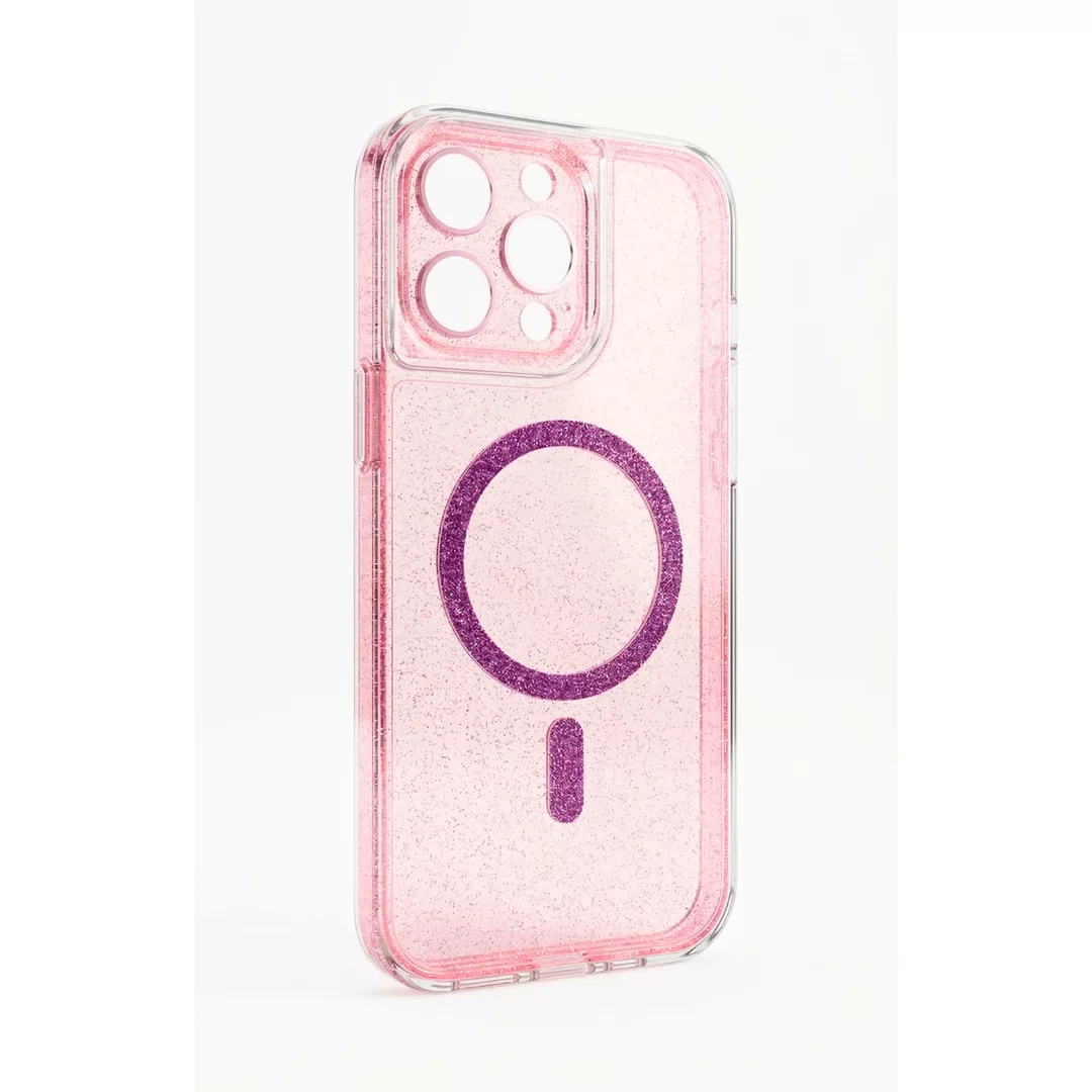 Funda Electro Magsafe Glitter Reforzada iPhone 16e Rosa