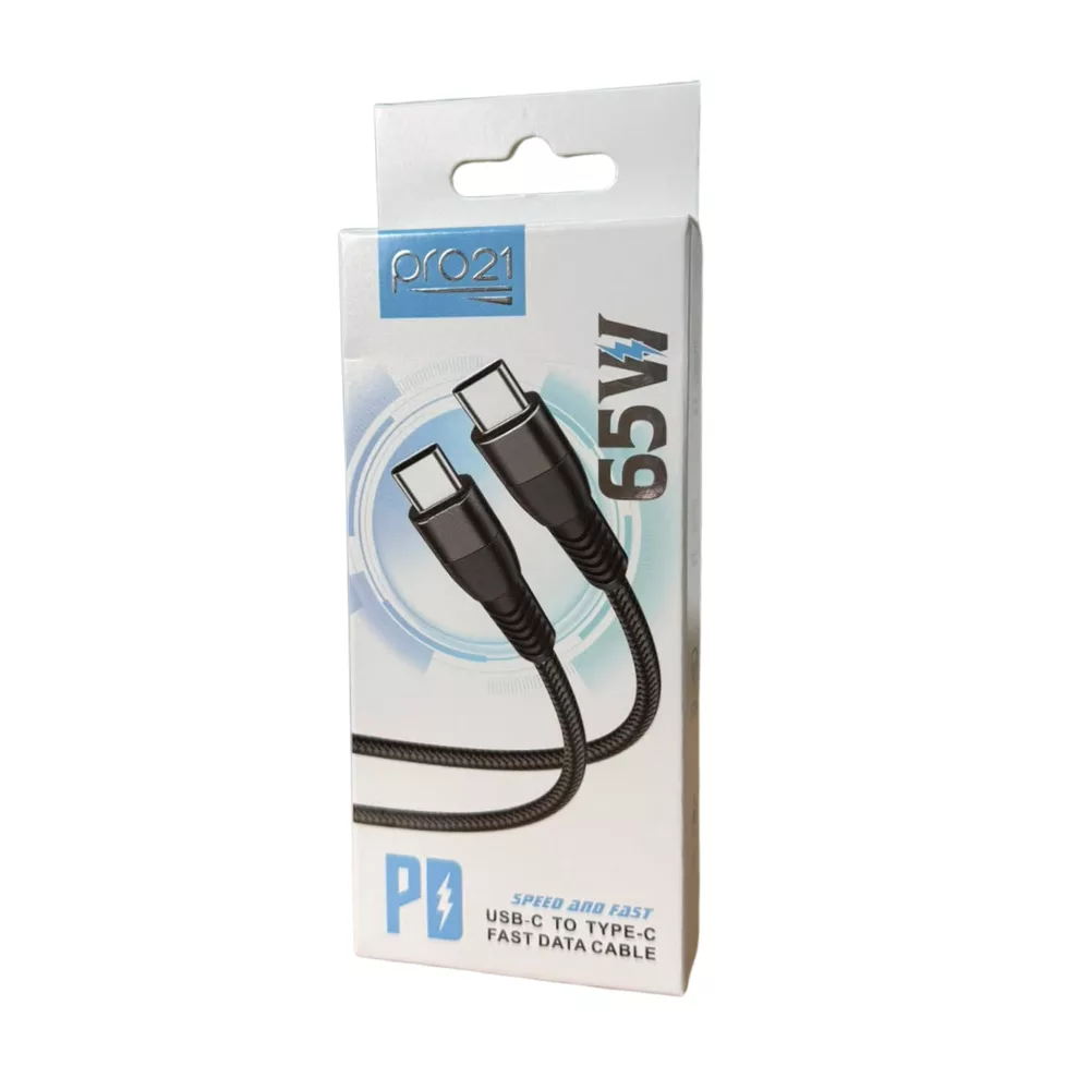 Cable De Datos Tipo C a Tipo C 65W Pro21