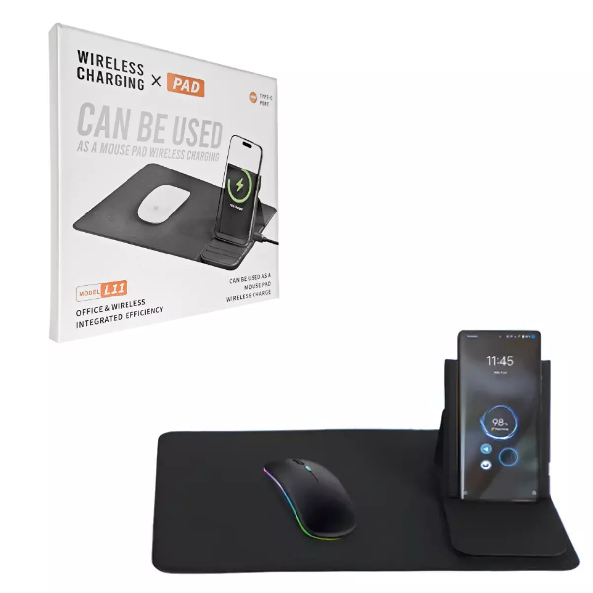 Mouse Pad Con Base Inalámbrica P/ Celular L11