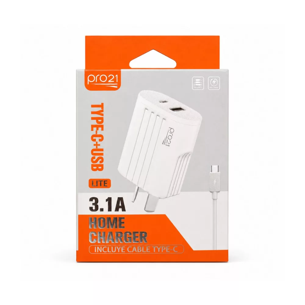Cargador De Pared Tipo C 3.1A P-31 Lite Pro21