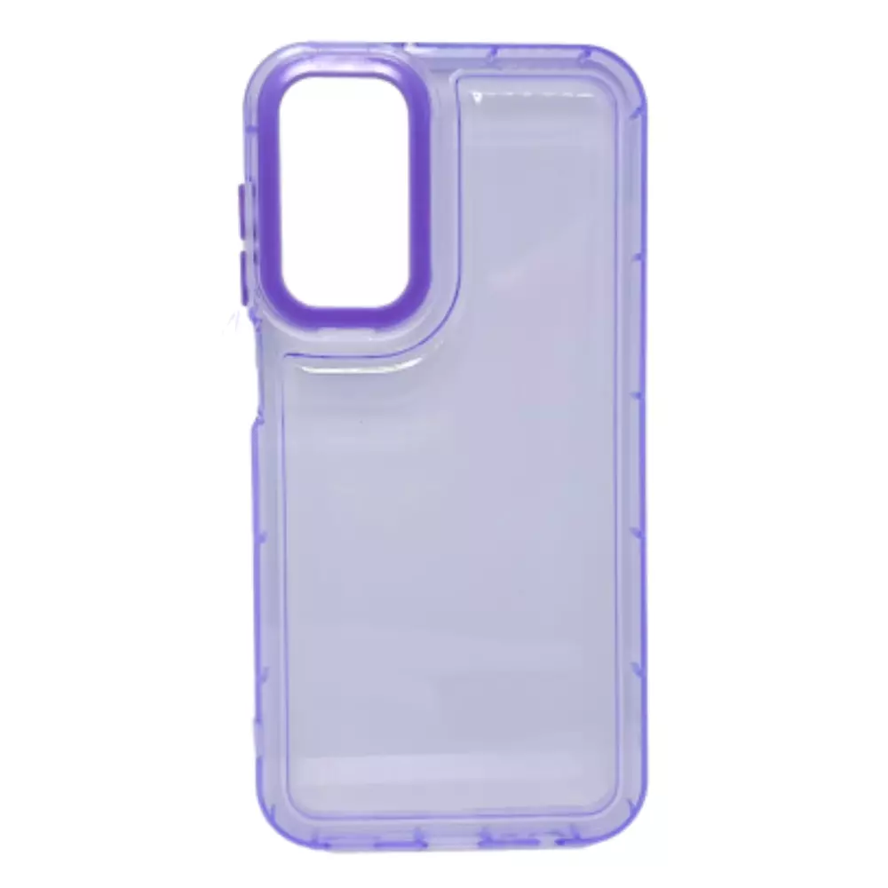 Funda Transparente Con Color Samsung A04s Lila