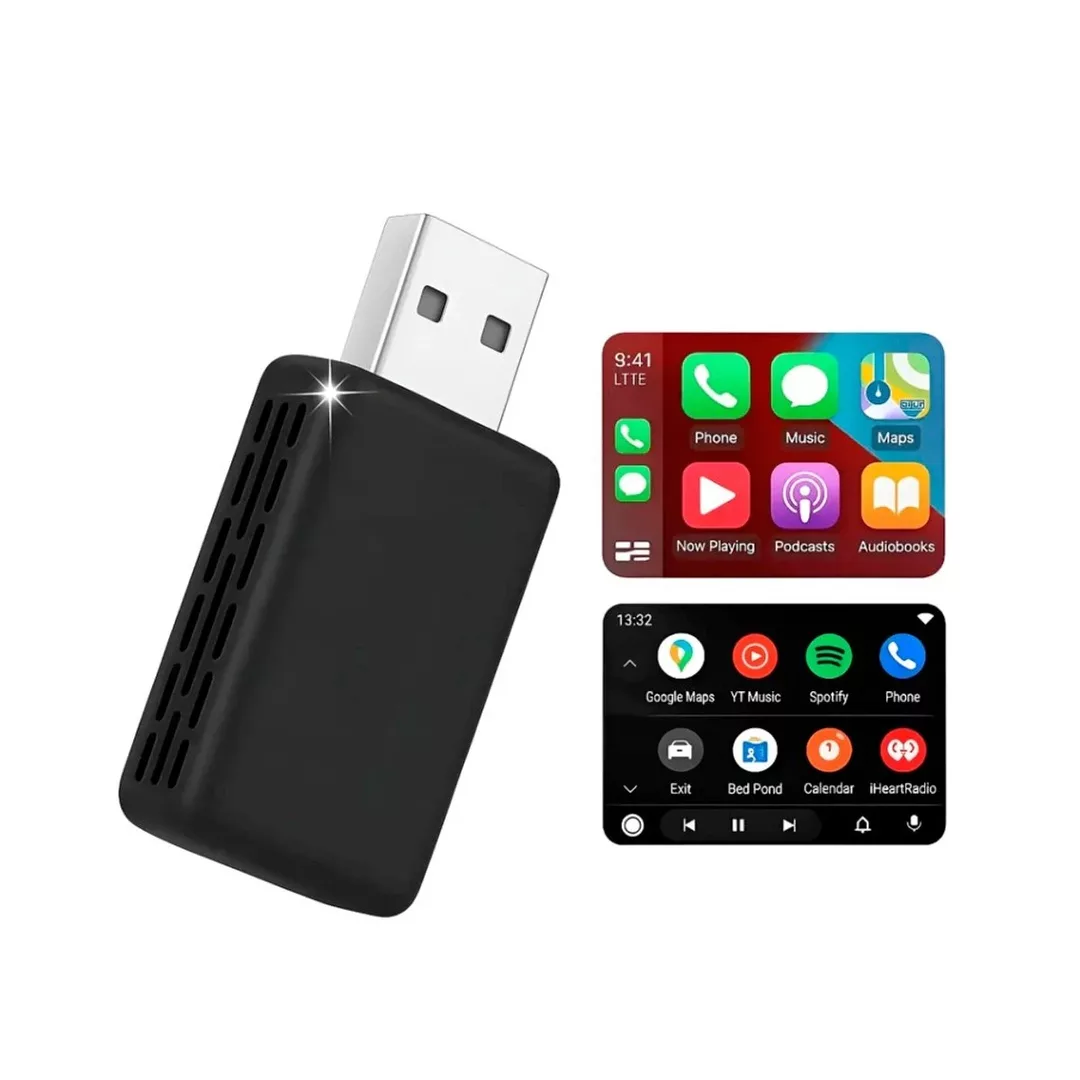Adaptador Inalámbrico Para Auto Carplay Y Android Auto Smart Box Negro