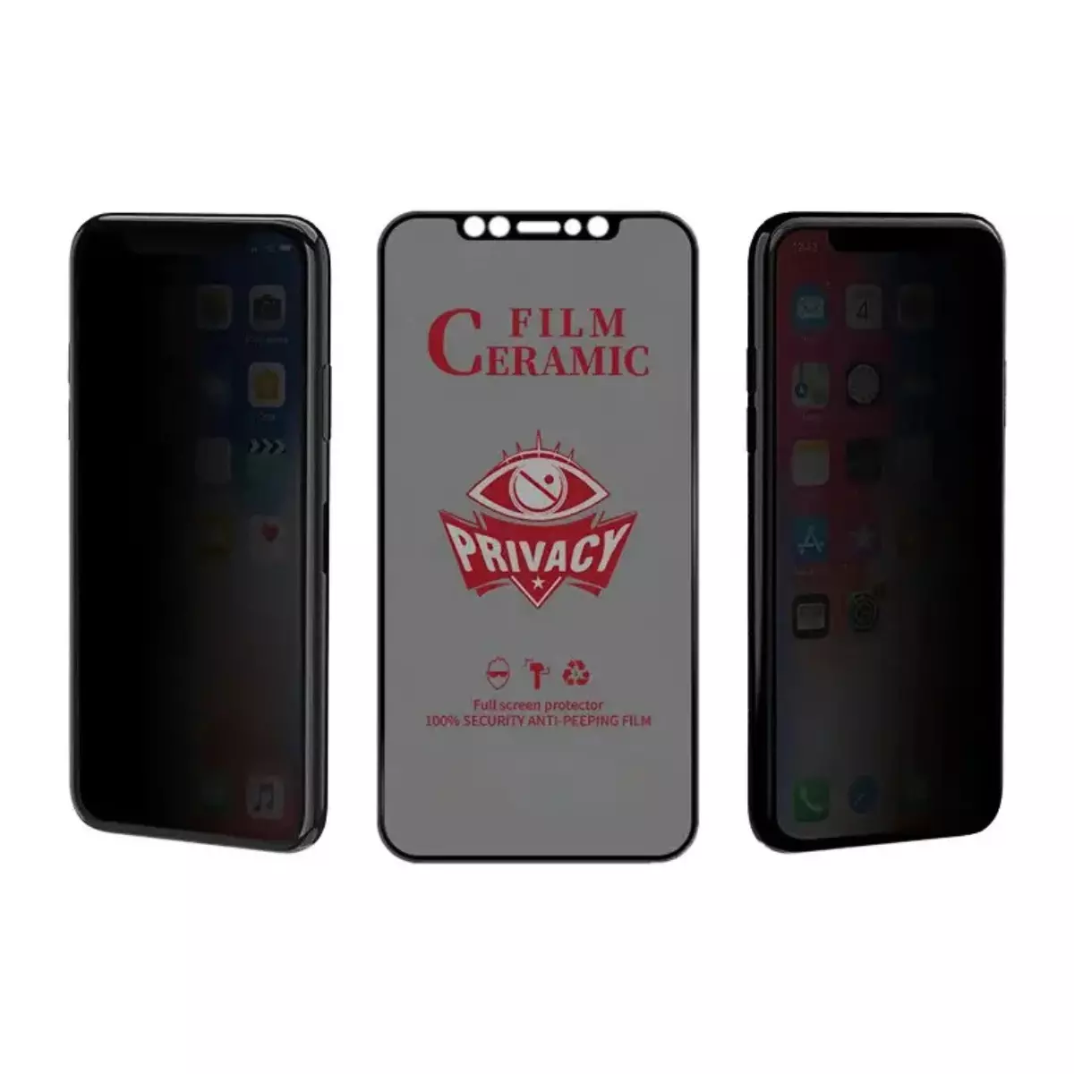 Caja Cerrada Por 10 Vidrio Templado Ceramic 9d Antiespia iPhone 17 Air Full Glue Negro