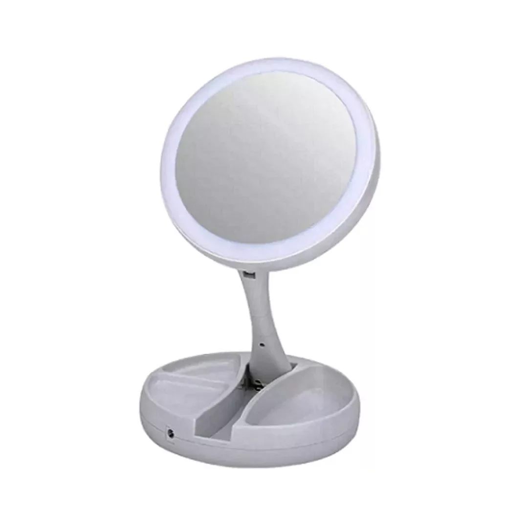 Espejo Led Luz Fria Doble Con Aumento Usb Js-988 WQ