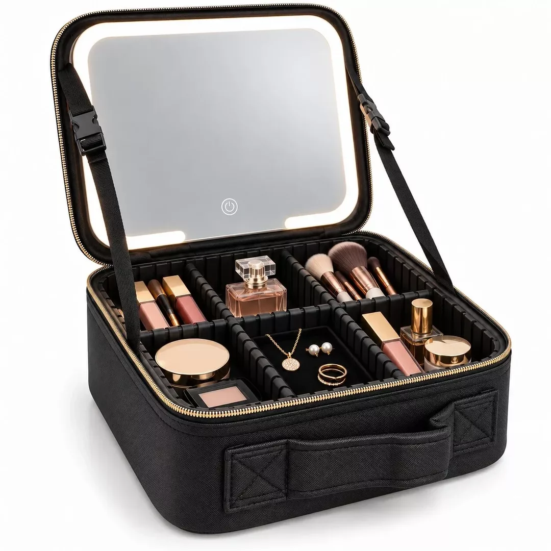Valija De Maquillaje Neceser C/espejo Led H-337 WQ