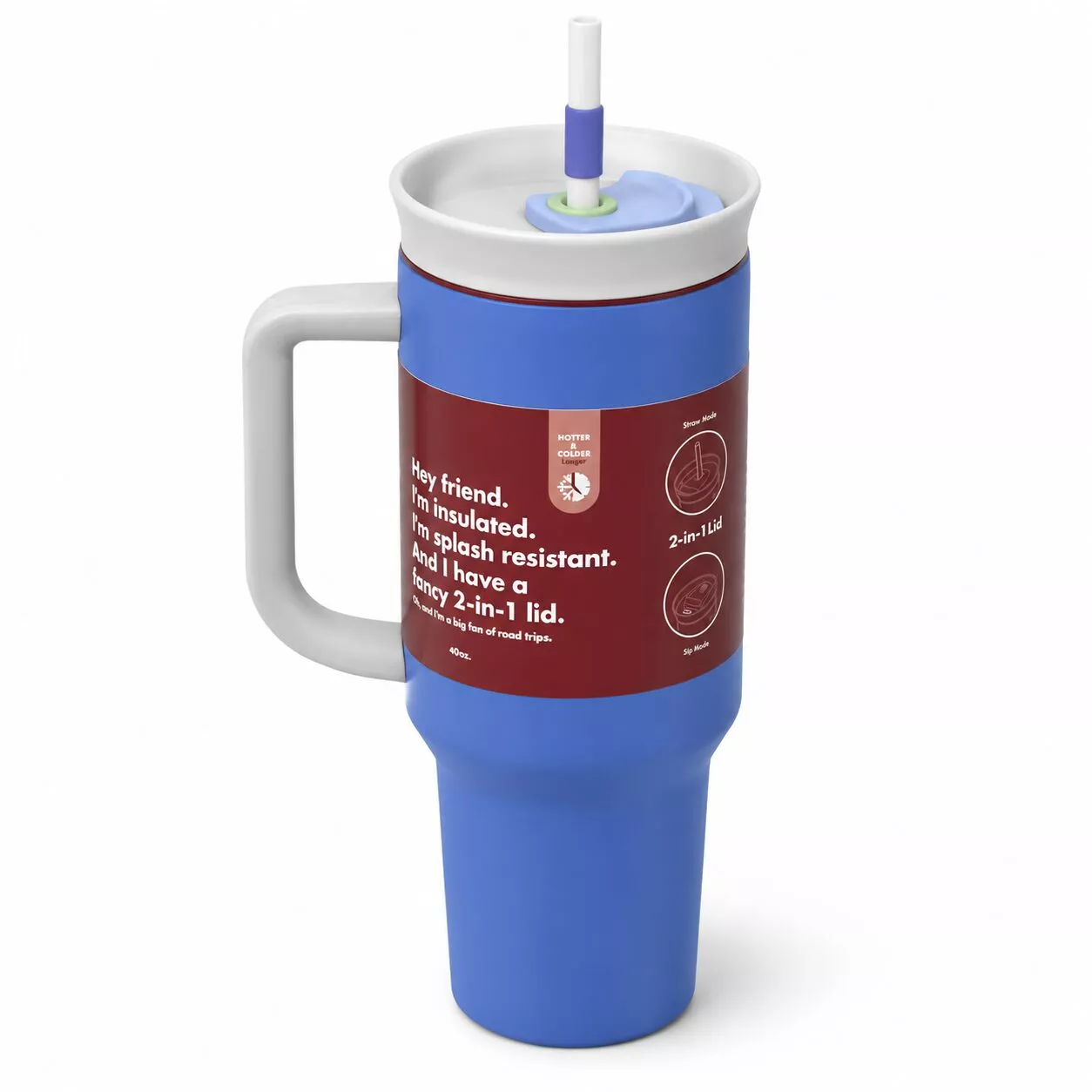 Vaso Térmico Quencher 1200ml Con Manija Y Sorbete Th-25 WR