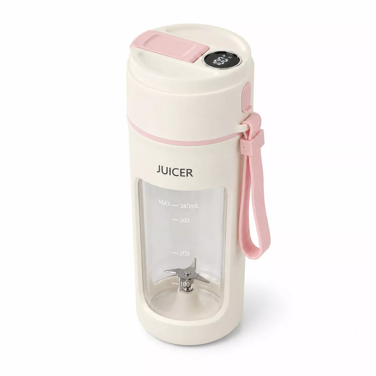 Licuadora Portátil Recargable 340ml 8 Cuchillas Con Pantalla Yc-zjb-02 WR