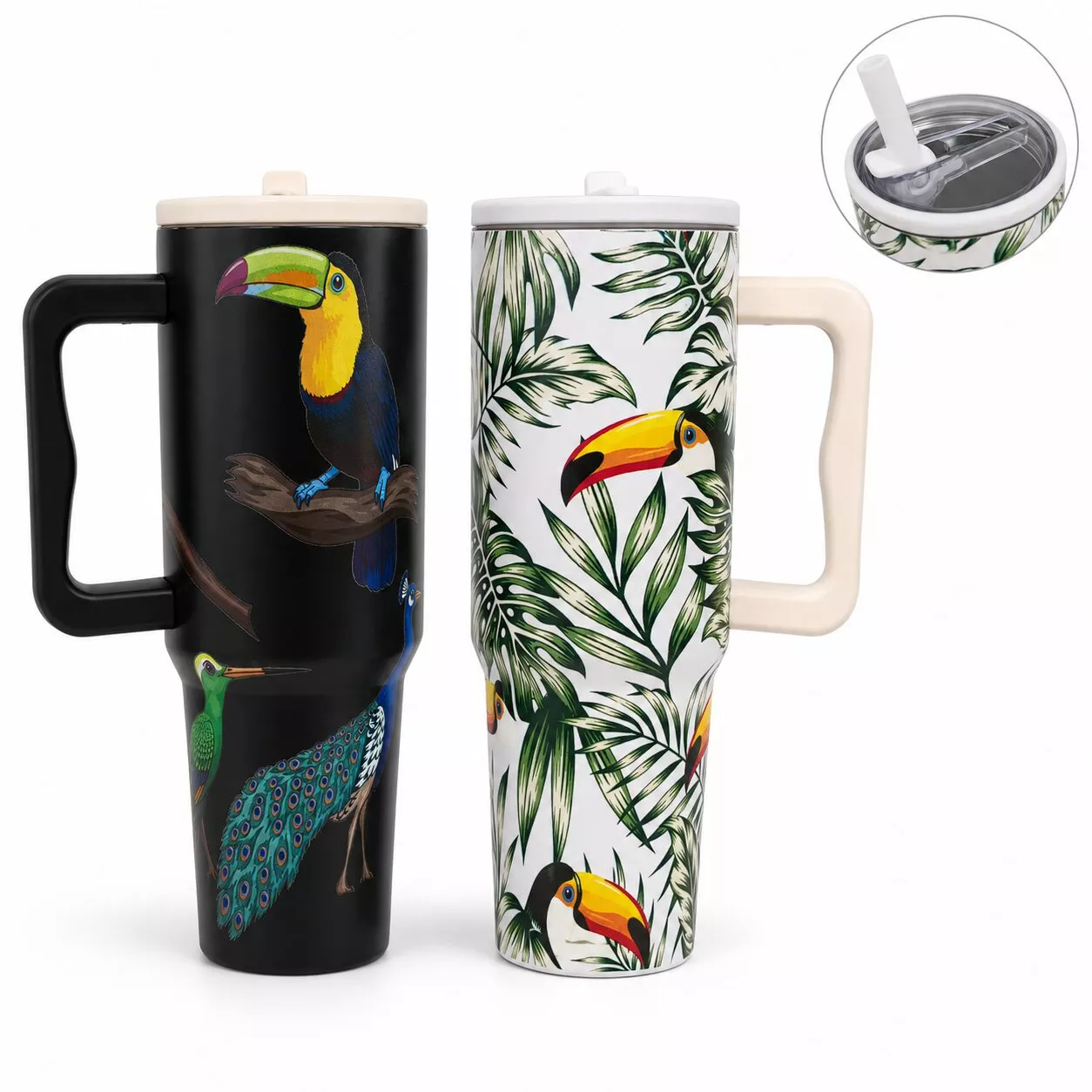 Vaso Termico Con Manija Y Sorbete 1200ml Isa-802 WQ
