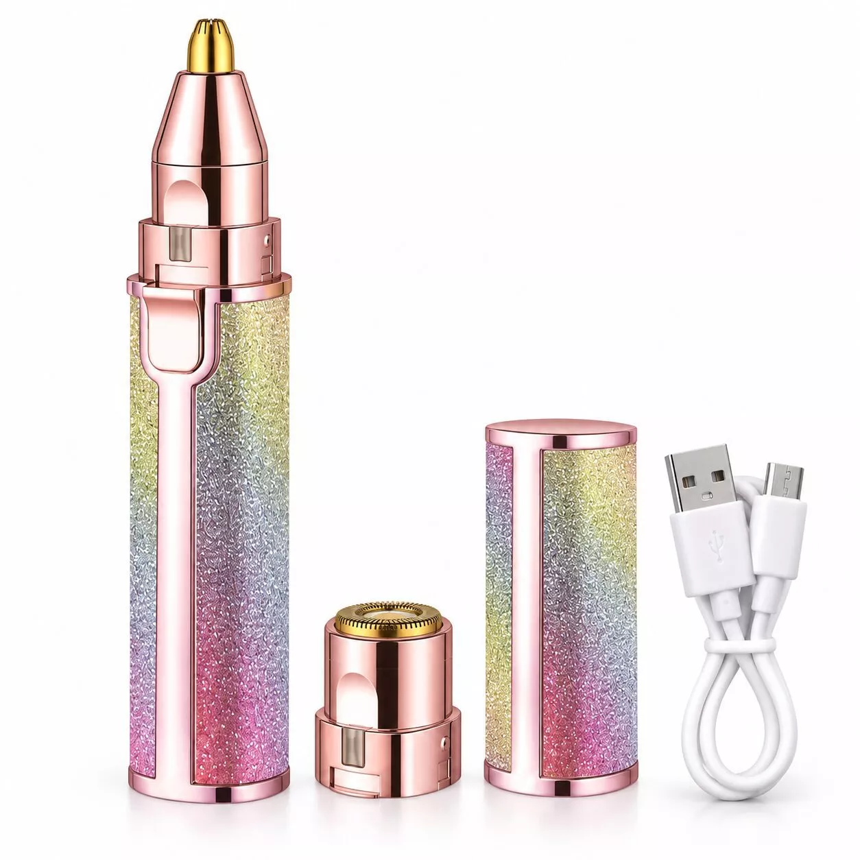 Depiladora Facial 2 En 1 Para Cejas Y Rostro Recargable Usb Dl-1522 WR