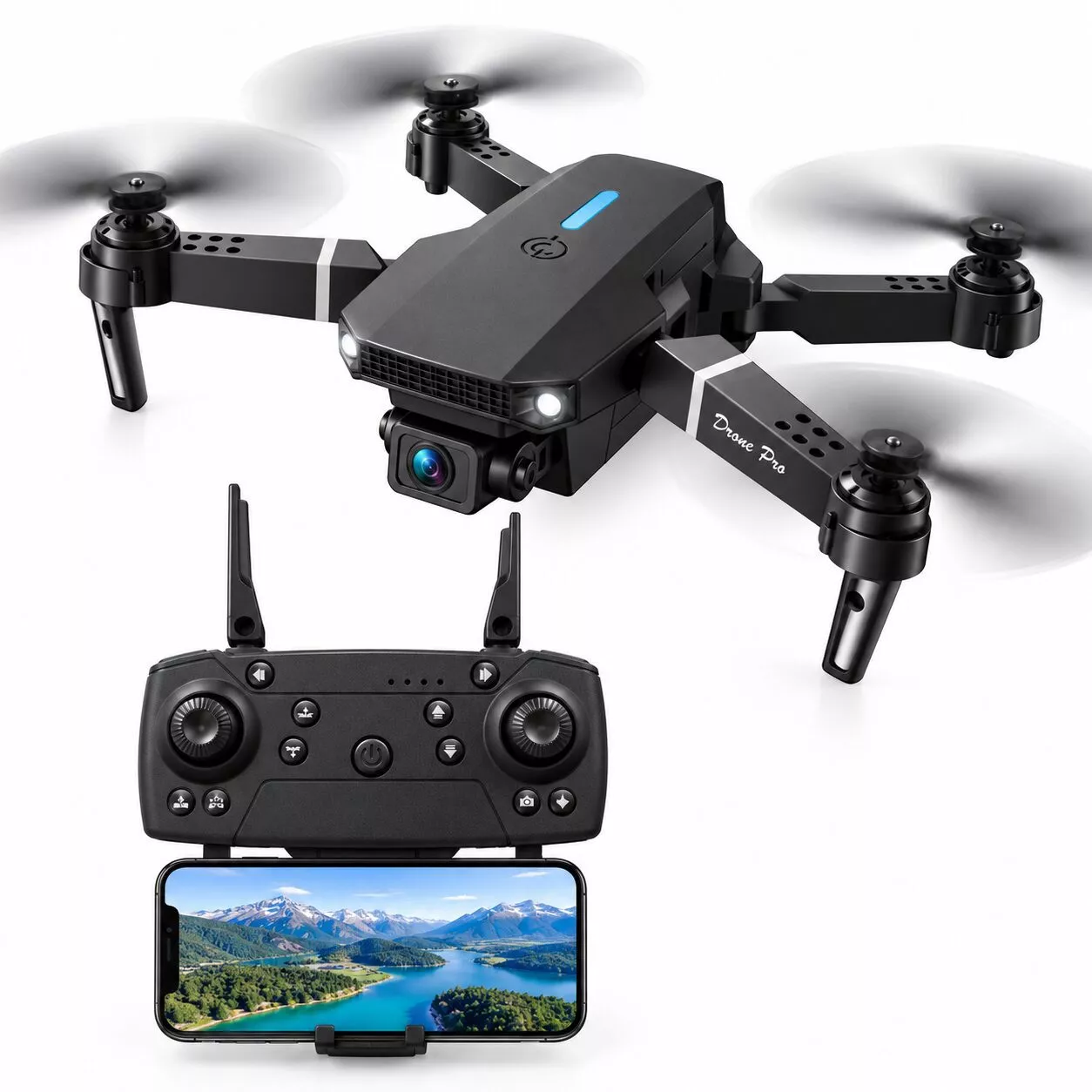 Drone E88 Pro C/camara Y Soporte Control Remoto WQ