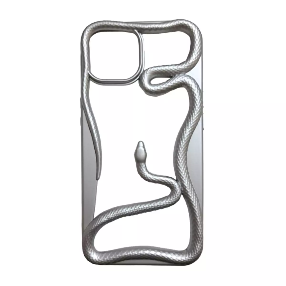 Funda Silicona Serpiente iPhone 13 Plateado
